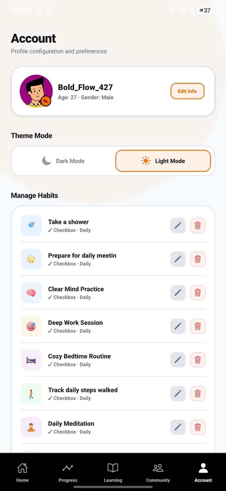 Habit Tracker - Discipline OS screenshot